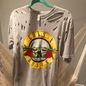 oversized guns and roses t shirt.